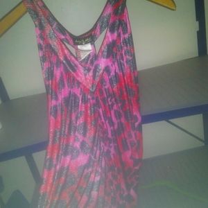 A shimmering, silky printed blouse